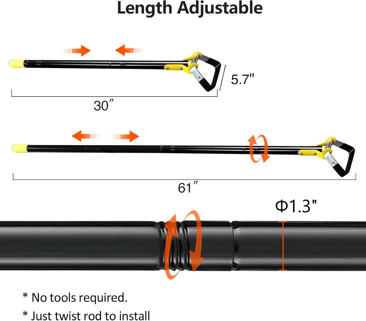 DonSail Stirrup Hoe Garden Tool-Scuffle Weeding Hoe Alloy Steel Handle Stainless Steel Blade Heavy Duty Adjustable Loop 30-61 image 5