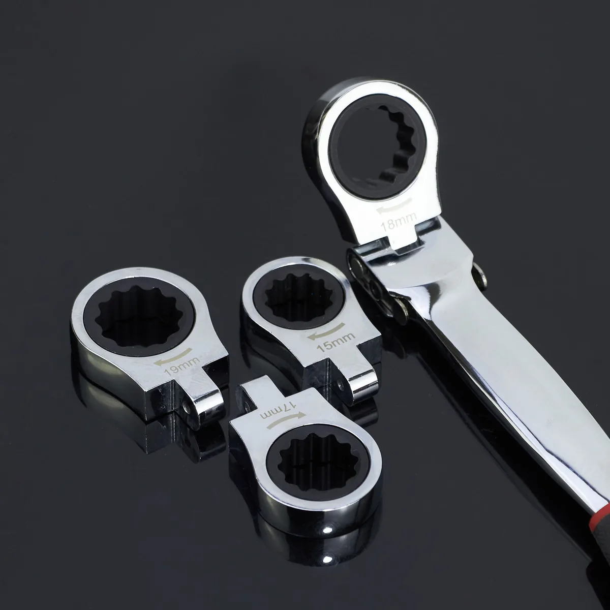 Socket Wrench Set Ratchet 12-in-1 Metric Steel image 4