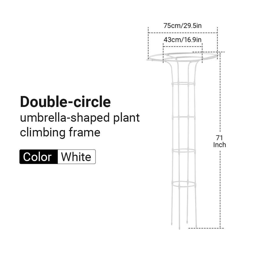 215 cm Umbrella Shape Garden Trellis Galvanized Metal Vine Support PE Coated Climbing Rack for Roses Cucumbers Pumpkins US Stock image 6