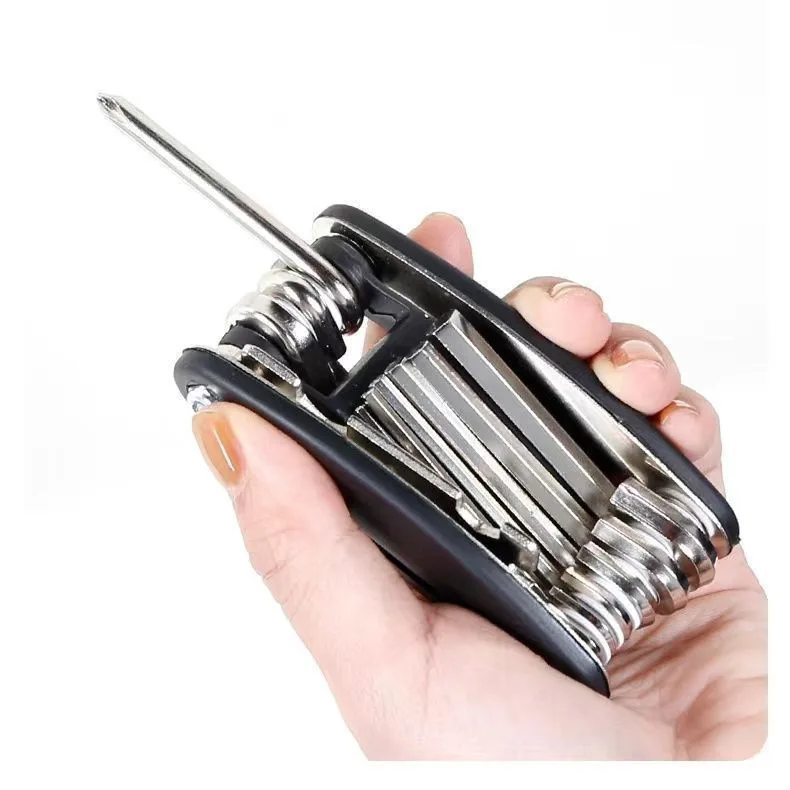 China High-Carbon Steel Folding Multi-Purpose Screwdriver Set Multifunctional Allen Key and Combination Wrench Kit image 2
