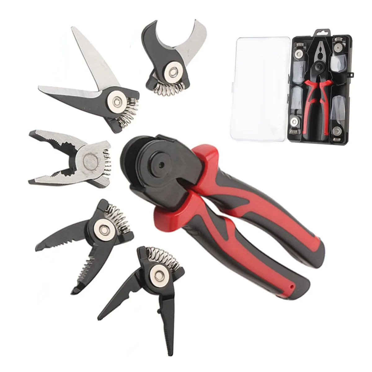 Crimping Pliers Tool Kit Set 5-in-1 Carbon Steel Interchangeable image 3