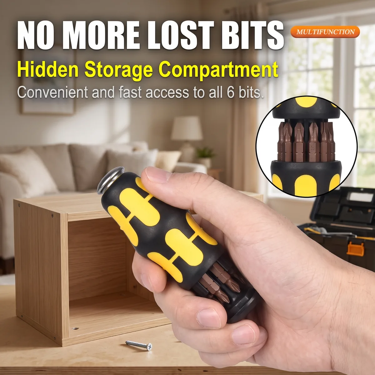 Bit Set Screwdriver Tool 6-in-1 Plastic Extendable image 7