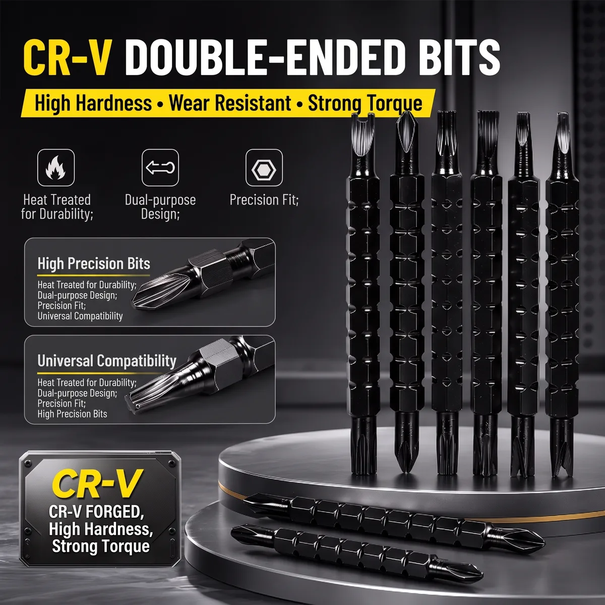 Screwdriver Set Bits Handle 7-in-1Flathead 7 Steel Telescoping image 6
