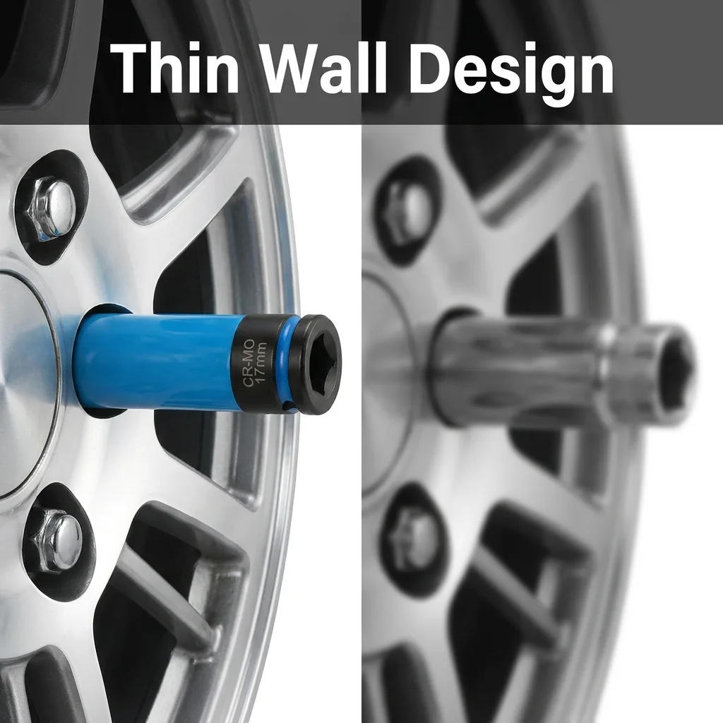 OEM Customizable CrMo Lug Nut Impact Socket Set Chrome Finish DIY/Industrial Grade Tire Maintenance ColorSleeved Wheel Rim image 4
