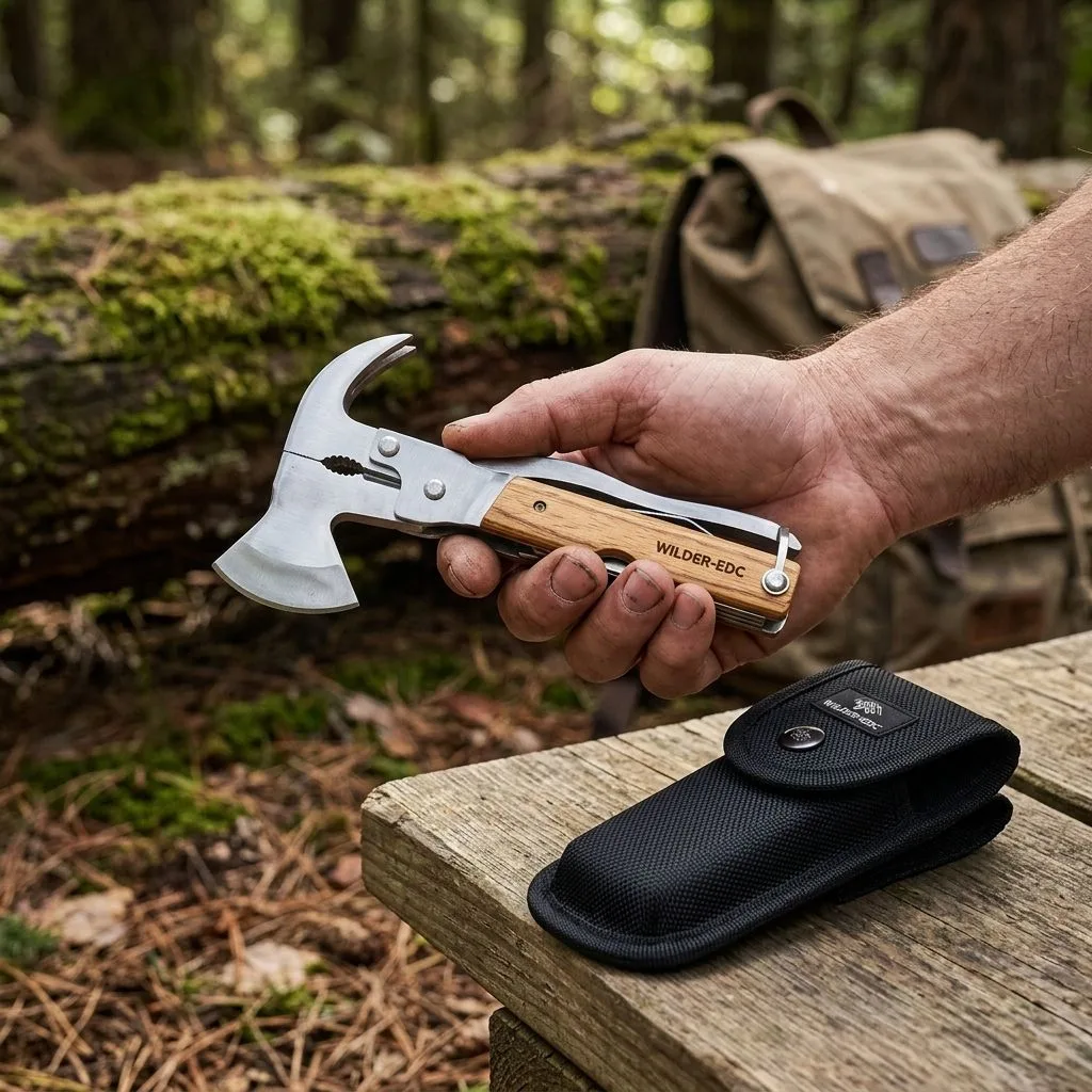 Multi-functional Axe Hammer Outdoor Car-Mounted Fire-Emergency Window-Breaking Tool Escape Home Repair Combo-Stainless Steel image 3