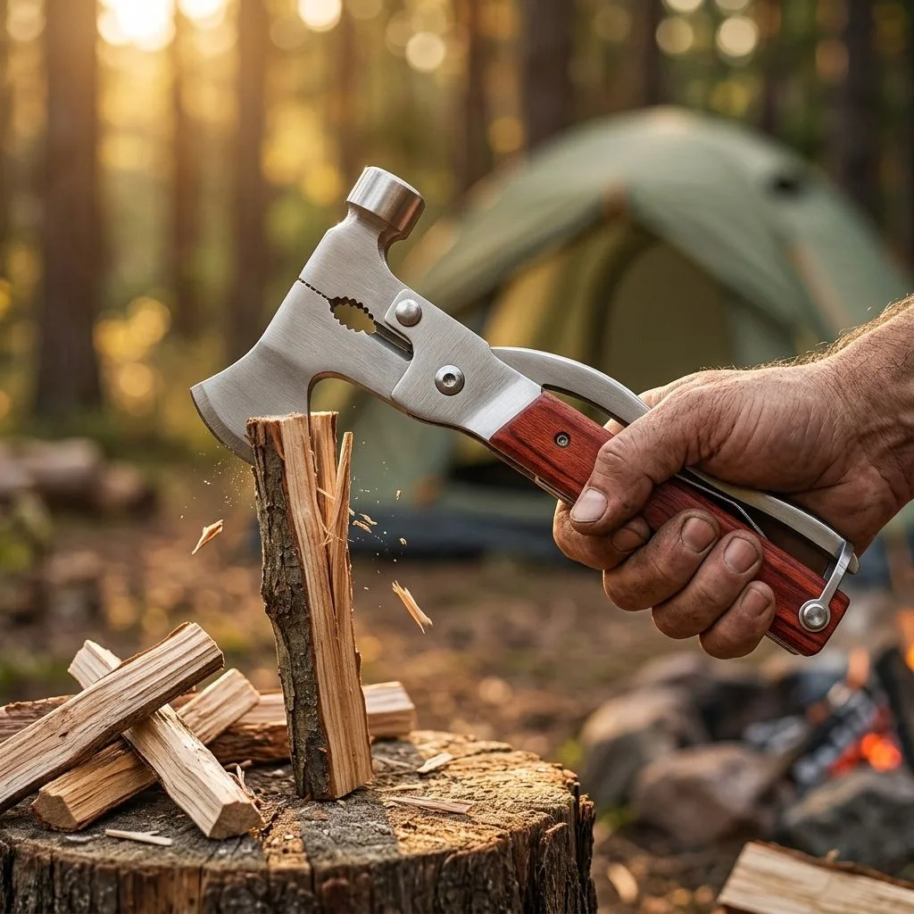 Multi-functional Axe Hammer Outdoor Car-Mounted Fire-Emergency Window-Breaking Tool Escape Home Repair Combo-Stainless Steel image 4