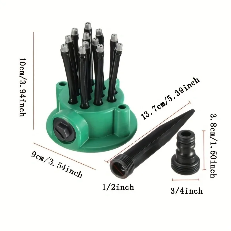 Cross-border Bestseller 360 Garden Automatic Multi-head Hexagon Head Sprinkler Watering Nozzle Gardening Tool Irrigation Spray image 6