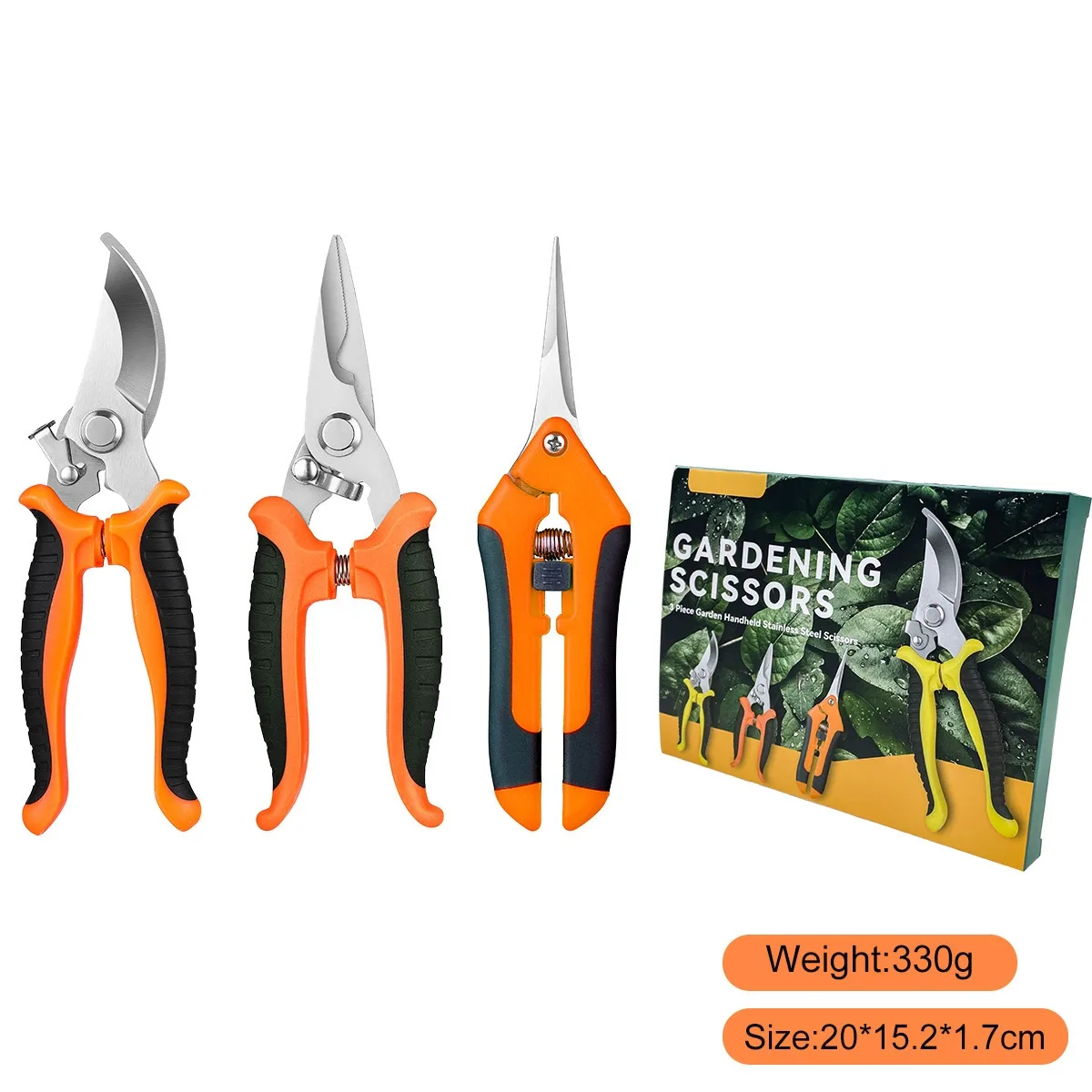 Pruning Shears Gardening Scissors Set Bonsai Orchards Flower Branches Fruit Tree Branches Multi-Purpose Garden Tools Stainless image 3