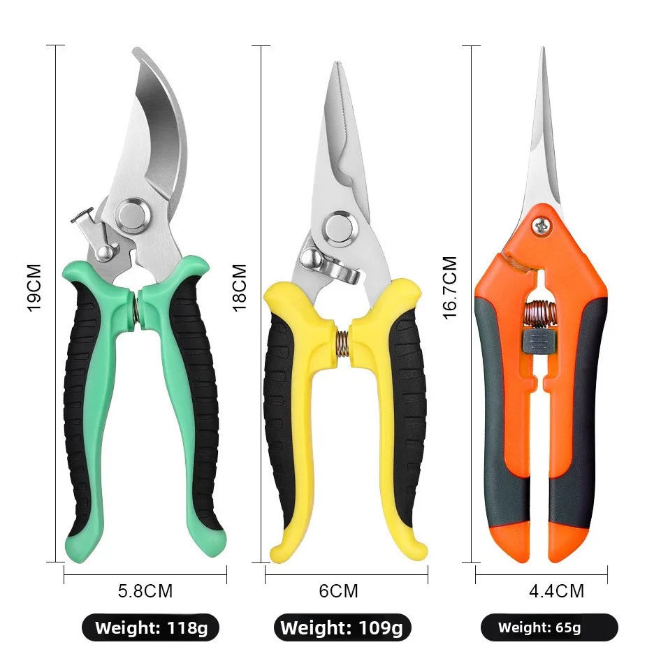 Pruning Shears Gardening Scissors Set Bonsai Orchards Flower Branches Fruit Tree Branches Multi-Purpose Garden Tools Stainless image 6