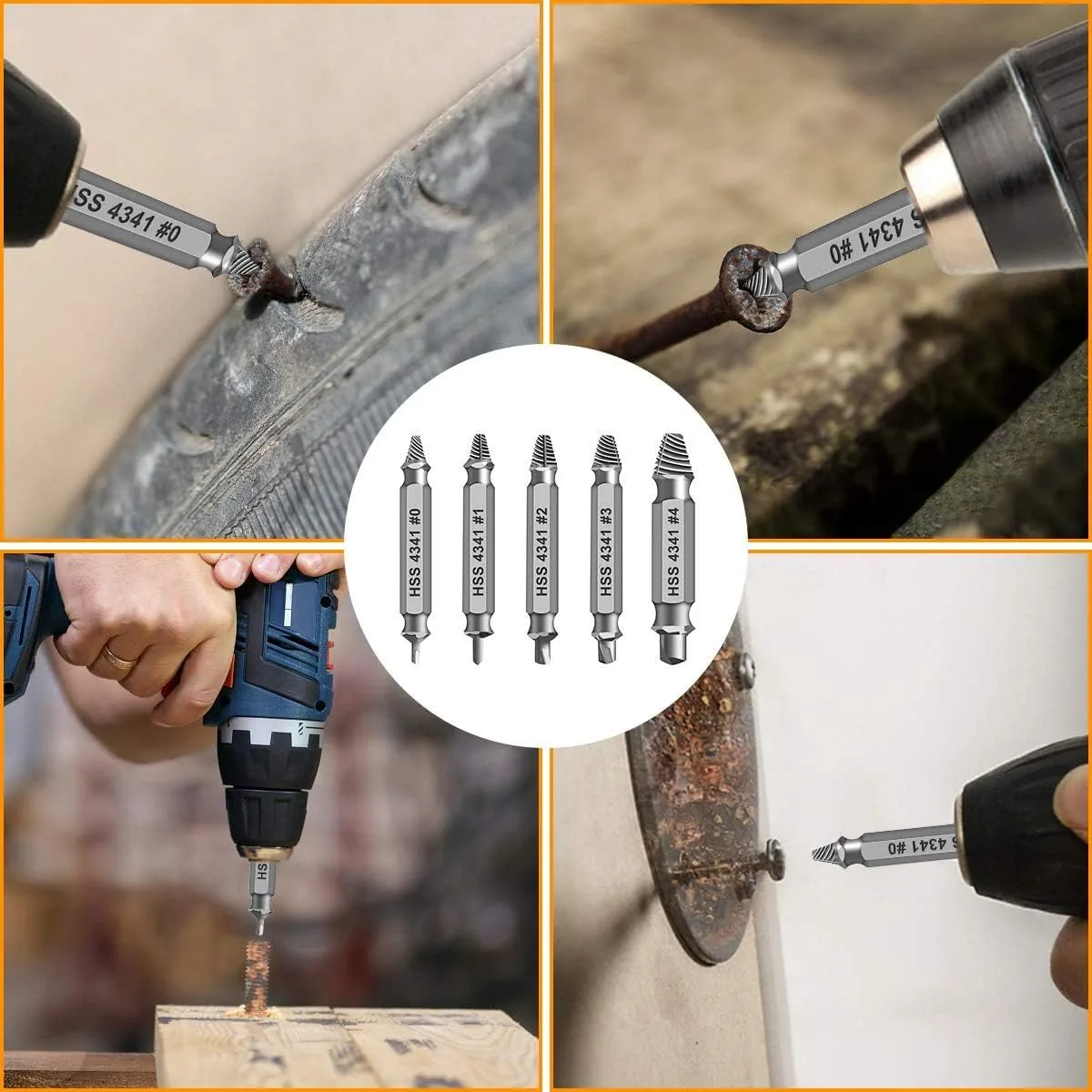 Damaged Screw Removal Tool Set-6 Pieces Screw Extractor for Rusty Broken Screws and Bolts Drill Compatible STL-SG2105 Model image 7