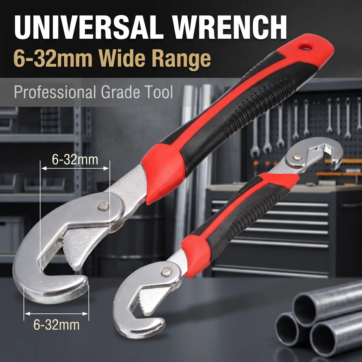 OEM 2pcs Single End Adjustable Quick Universal Wrench Carbon Steel Material Metric Measurement System DIY Projects 1 Jaw image 4