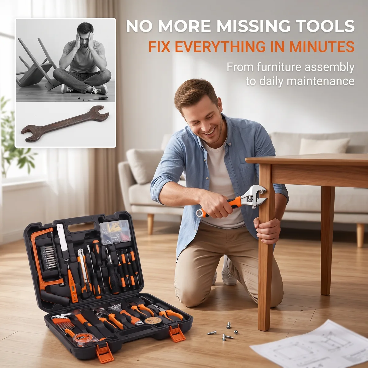 Complete Car-mounted Portable Multi-functional Household Hand Tool Kit PPTPR Carbon Steel Materials All-in-one Hardware OEM image 4