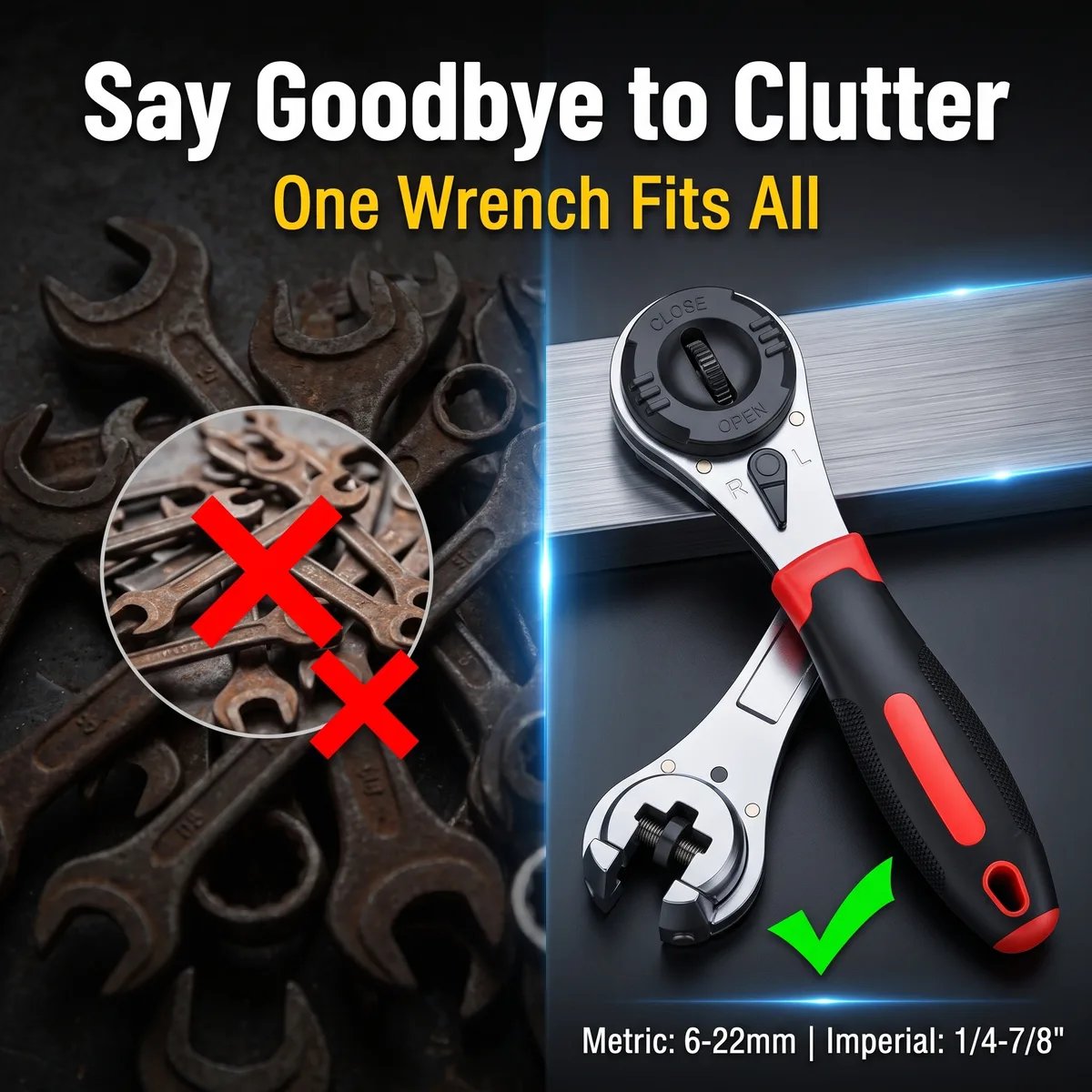 Multifunctional Ratchet Wrench Chrome Plated image 4