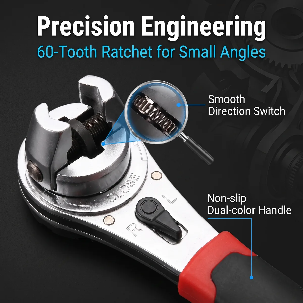 Multifunctional Ratchet Wrench Chrome Plated image 5