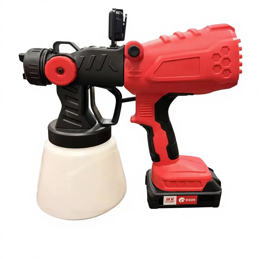 18V/20V Lithium Battery-Powered Cordless HVLP Paint Sprayer 1.0mm Nozzle 1200ml Cup Brushed Motor DIY Industrial Use 18kpa Max image 4