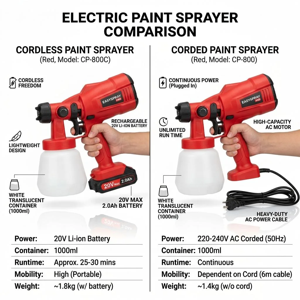 18V/20V Lithium Battery-Powered Cordless HVLP Paint Sprayer 1.0mm Nozzle 1200ml Cup Brushed Motor DIY Industrial Use 18kpa Max image 6