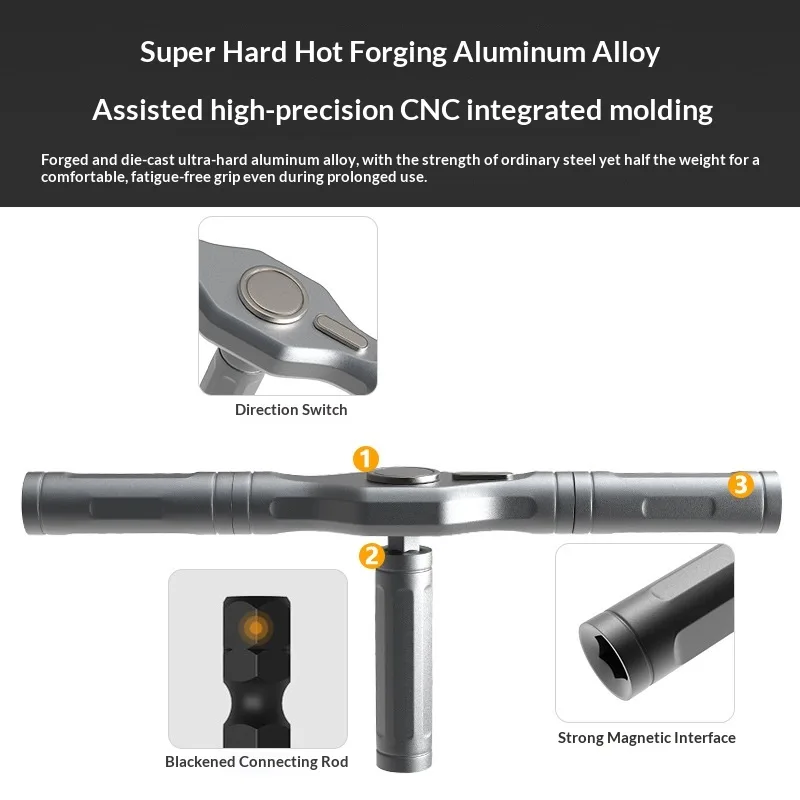 24-in-1 Ratchet Screwdriver Tool Set with T-Handle Chrome Vanadium Steel & Aluminum Alloy Hard Case for Home Repair image 4