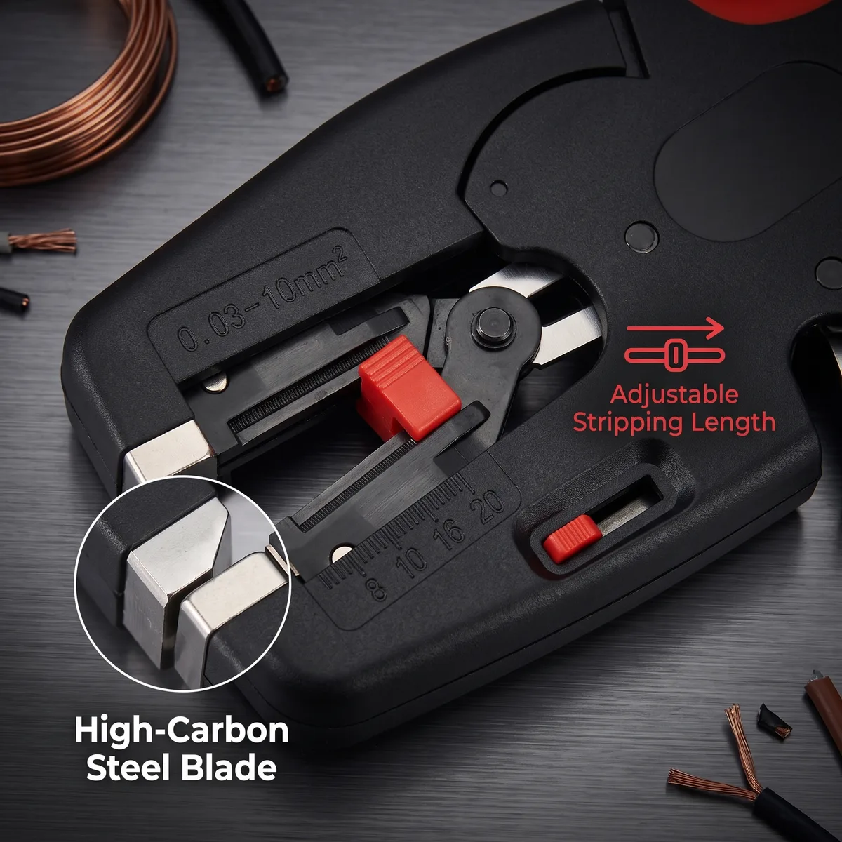 D3 Duckbill Jaw Manganese Steel Wire Stripper Multi-Functional Auto-Adjusting Cable Strippers for Electricians-Factory-Direct image 5