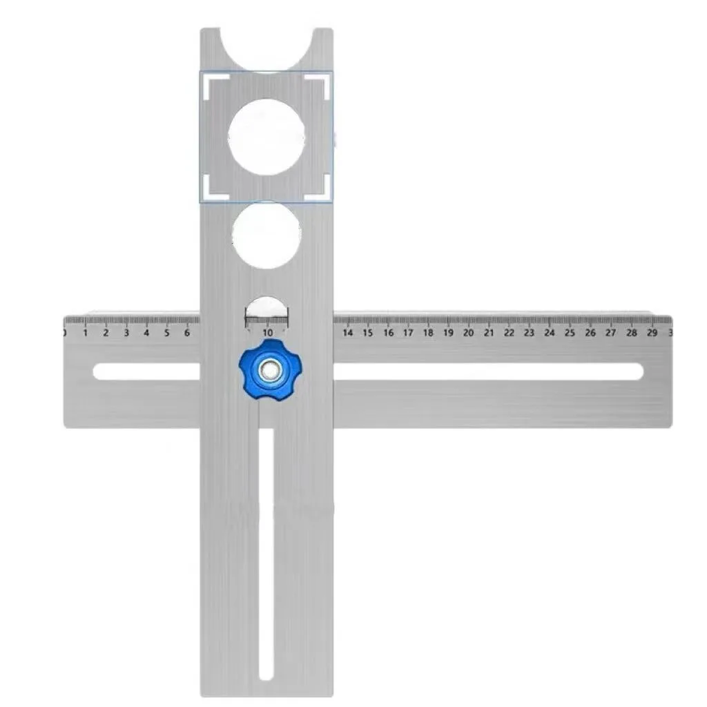 Tile Hole-Positioning Guide 6-Fold Ruler Multifunctional Stainless-Steel Aid for Masons Tile-Laying Drilling Gadget Made China image 2