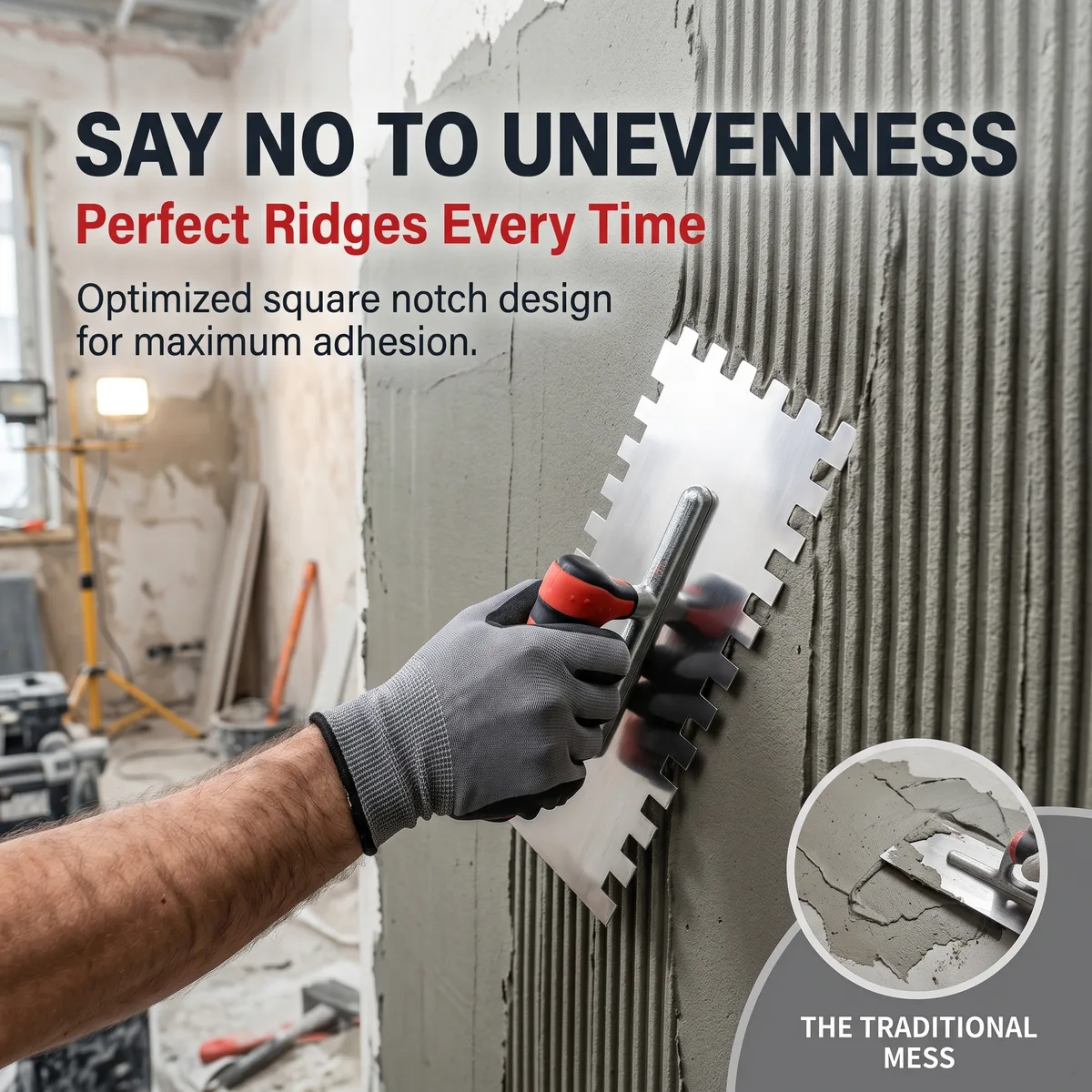 Stainless Steel Blade Square-Toothed Teeth Durable Rust-Resistant Masonry Tiling. Ergonomic Rubber Handle Comfortable Grip image 6