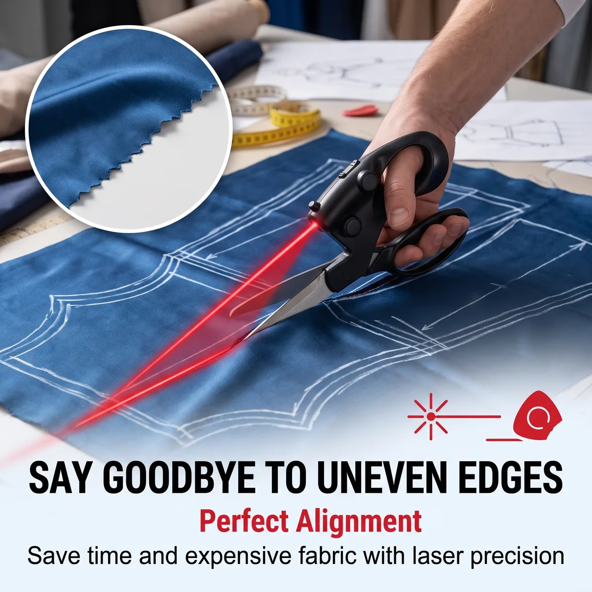 Infrared Scissors Laser-Guided Fabric Cutting image 5
