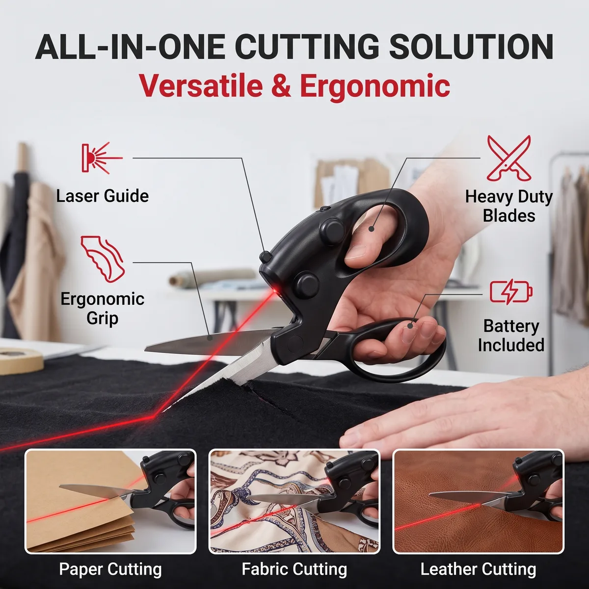 Infrared Scissors Laser-Guided Fabric Cutting image 7