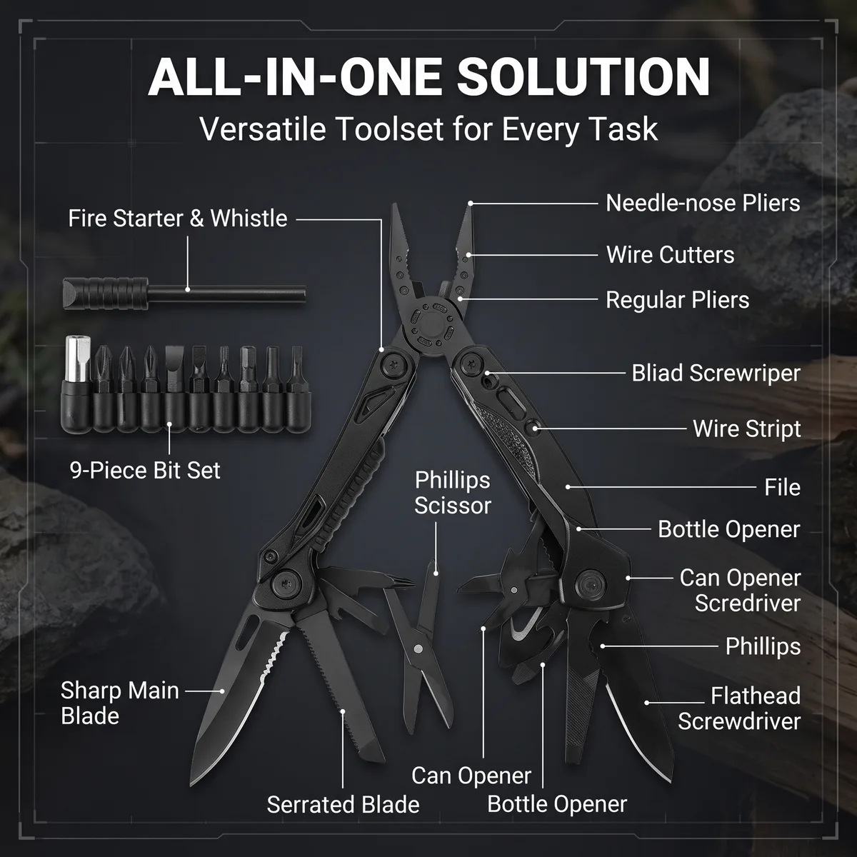 Mini Pliers Screwdriver Stainless Steel Outdoor image 7