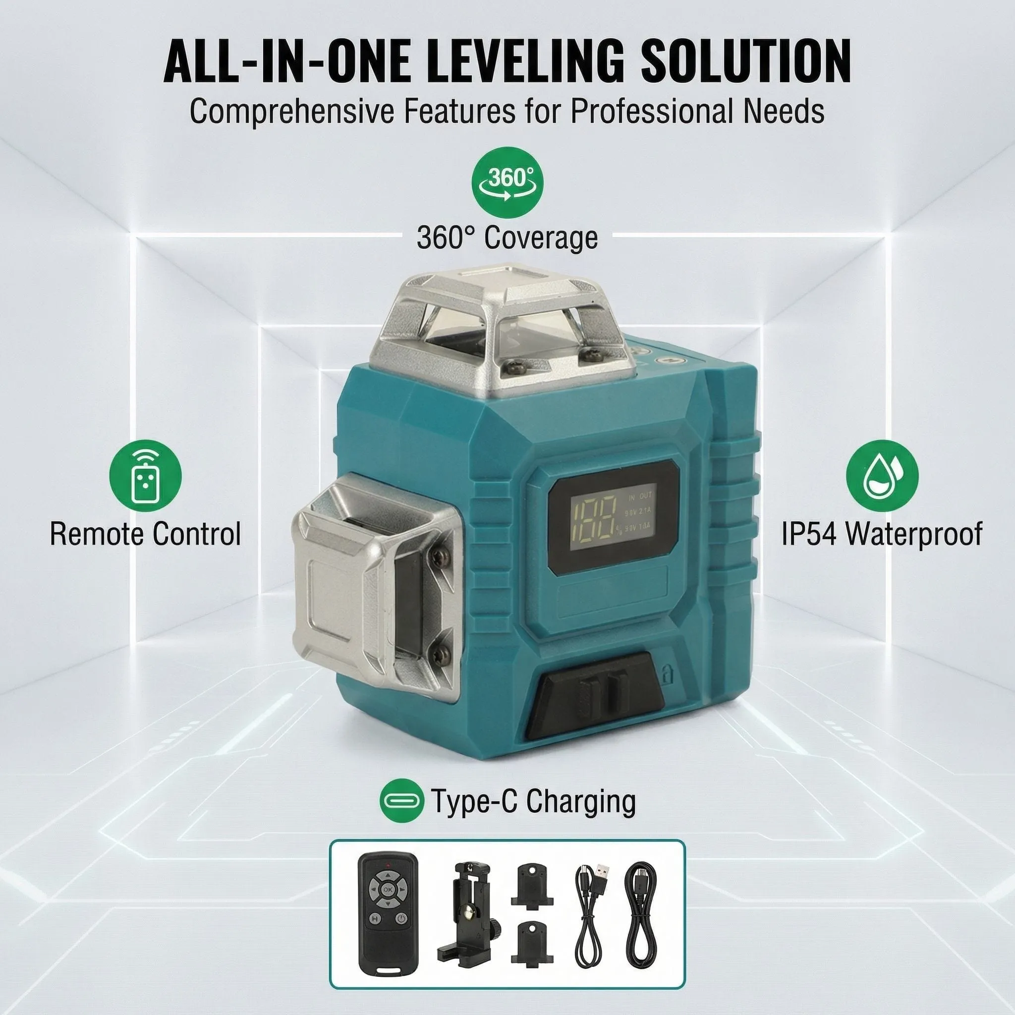 3d Laser Level 16 Self Leveling Cross Line Vertical Horizontal (Variant 1)