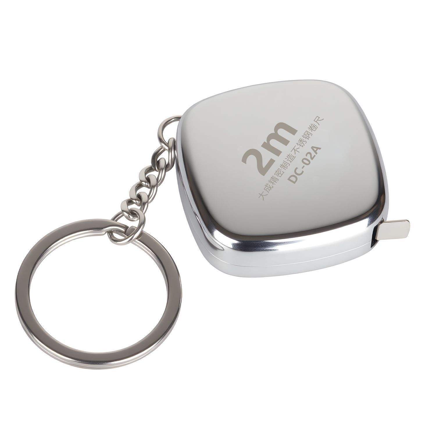 Mini Retractable Tape 2 Metric Stainless Keychain