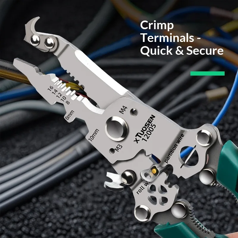 Tuosen Foldable Pointed Mouth Multi-function Electrician Special Wire Stripping & Cutting Pliers image 2
