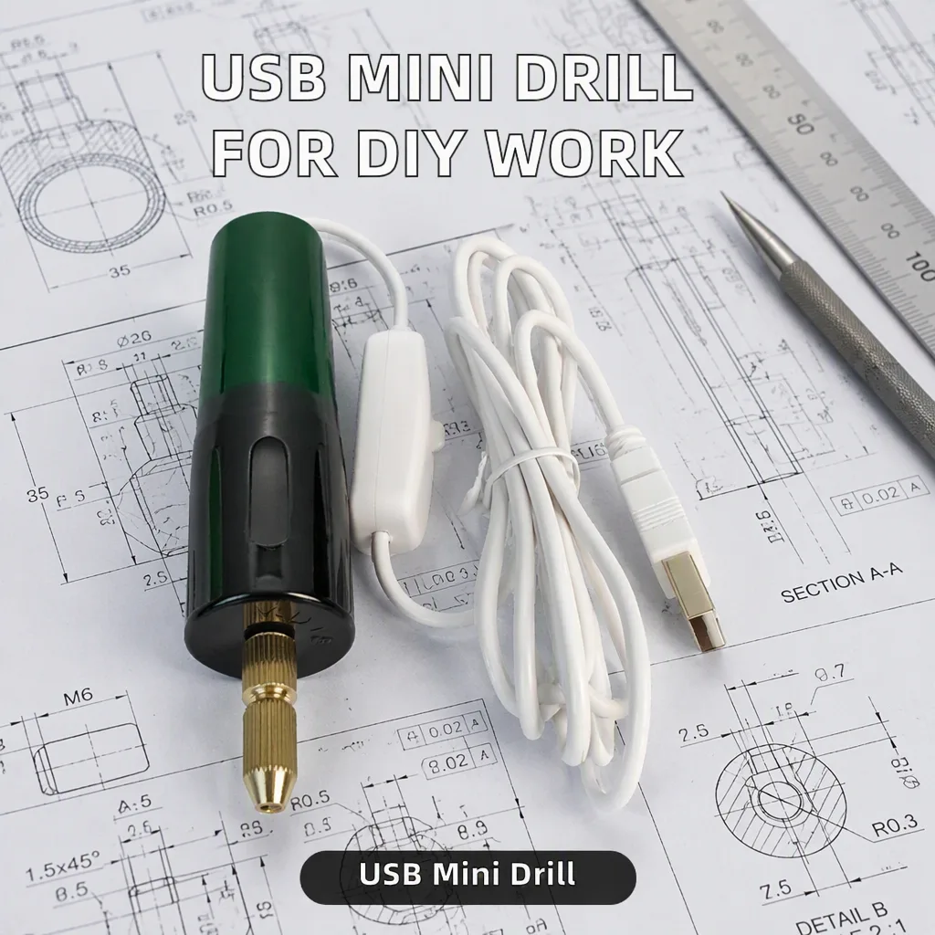 USB Mini Drill 5V Handmade Electric Circuit Board Acrylic Plastic Film Sheep's Eye Nail Jewelry DIY Hole Punching Machine Model image 3