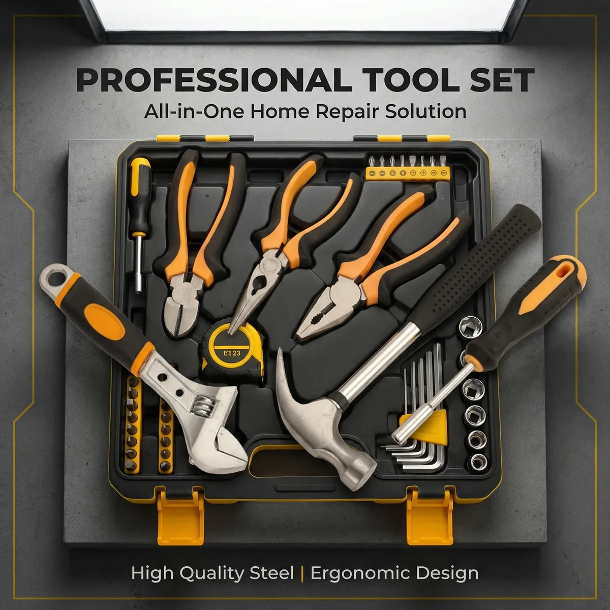 Vde Plastic Hard Tool Cases OEM Portable Hand Tool Kits Home Hand Tool Sets for Garden Car Repair image 4