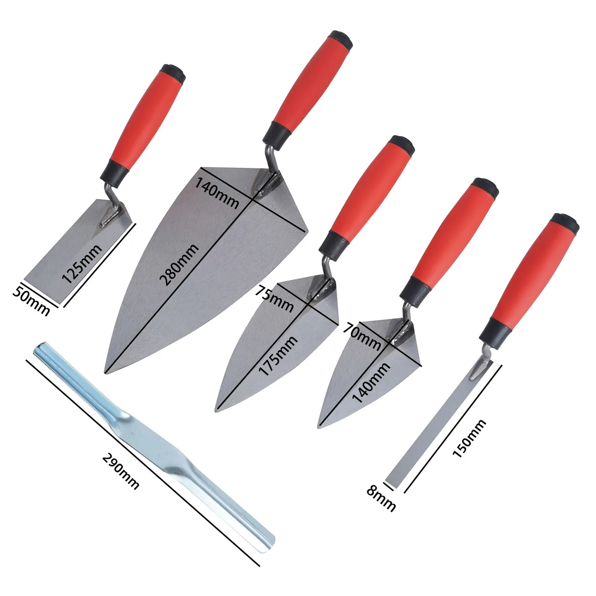 Wholesale Export Europe US Yongkang Carbon Steel Bricklaying Trowel Tile Scraper Masonry Construction Tool Putty Knife image 3