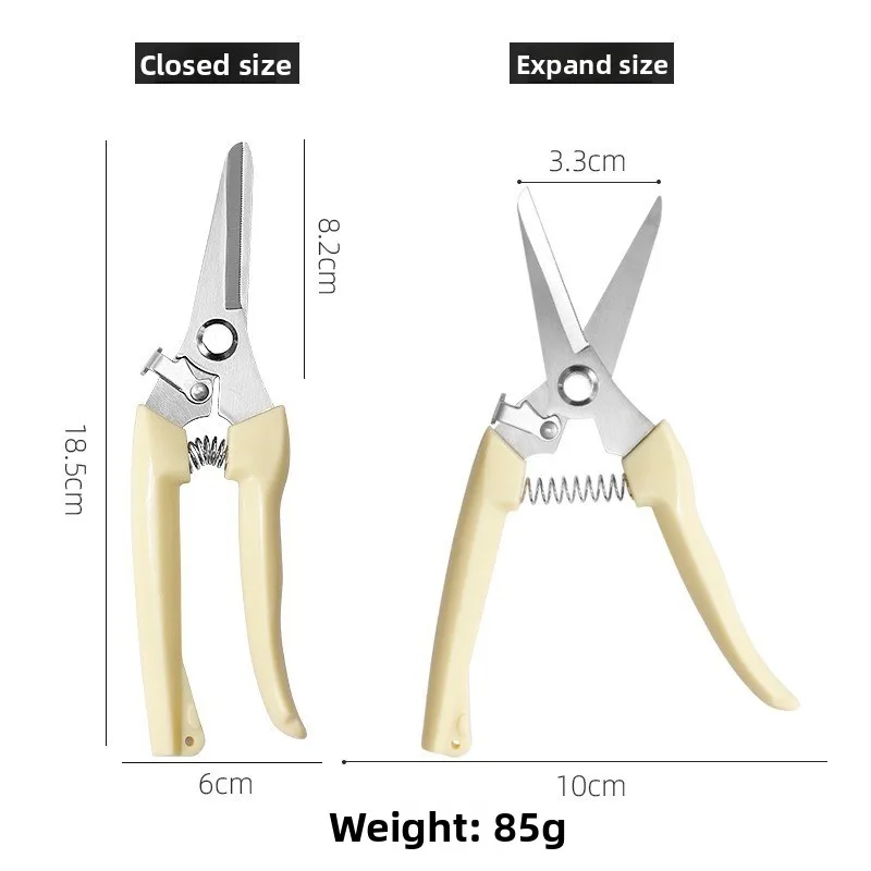 Wholesale Stainless Steel Sharp Bonsai Grape Flowers Soft Handle Graft Curved Blade Garden Grape Scissors Pruning Shears image 6