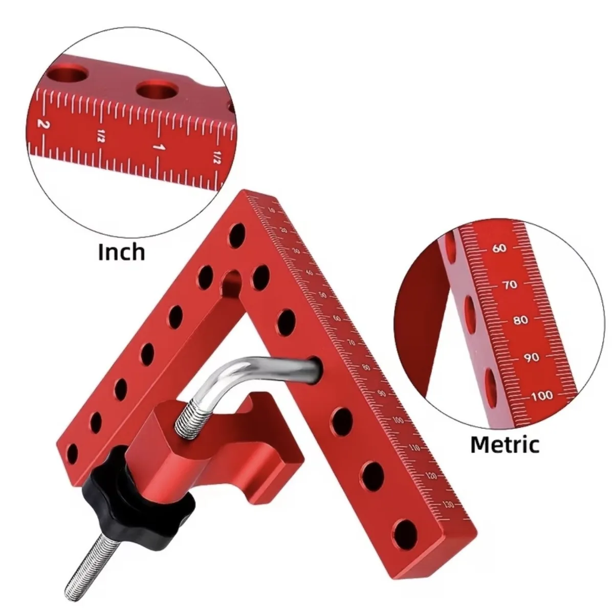 Woodworking Right-Angle Clamp Panel-Joining Clamping Fixture 90-Degree Square Positioning Gauge Aluminum Alloy Height Gauge Tool image 3