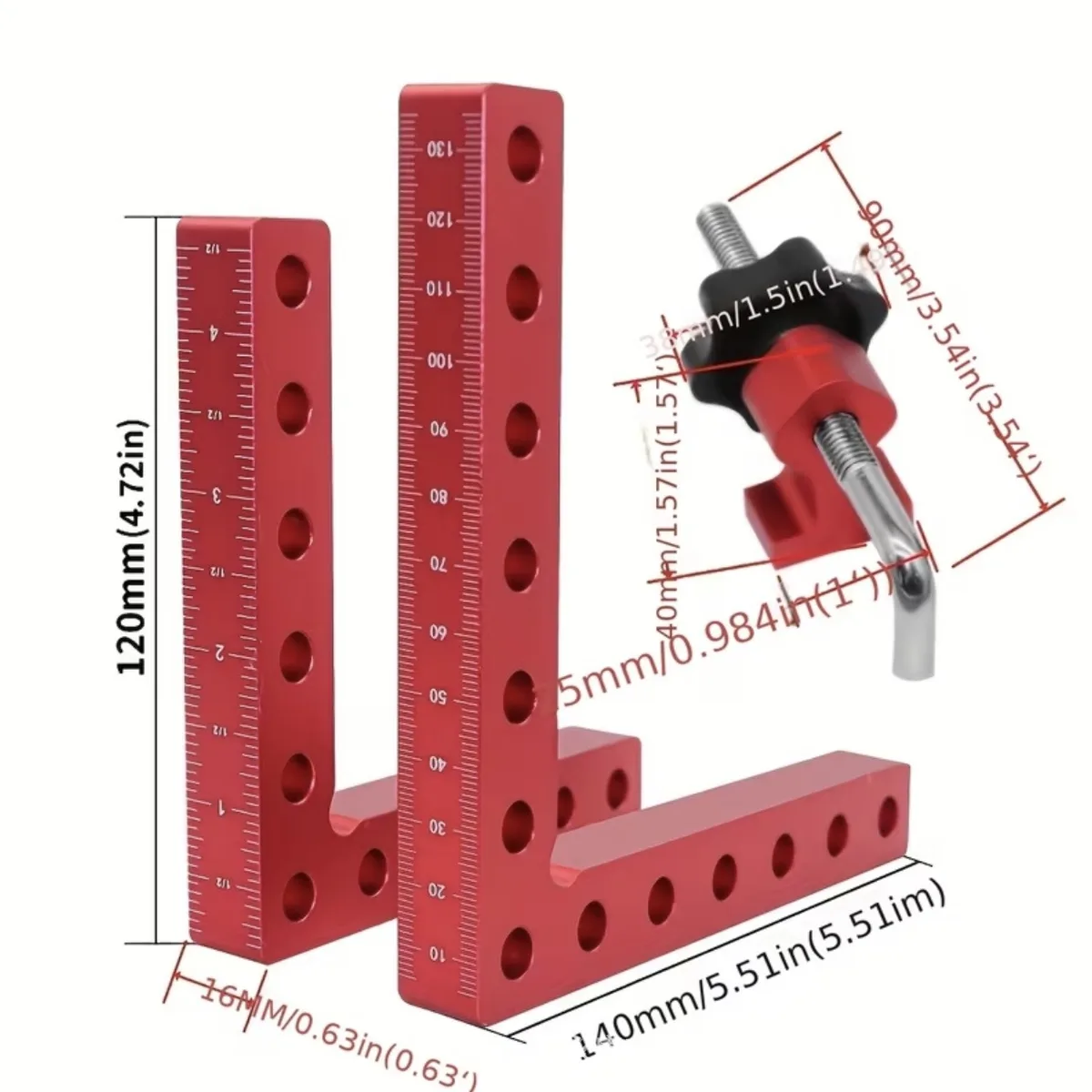 Woodworking Right-Angle Clamp Panel-Joining Clamping Fixture 90-Degree Square Positioning Gauge Aluminum Alloy Height Gauge Tool image 4