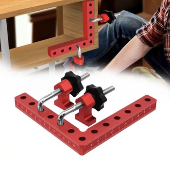 Woodworking Right-Angle Clamp Panel-Joining Clamping Fixture 90-Degree Square Positioning Gauge Aluminum Alloy Height Gauge Tool