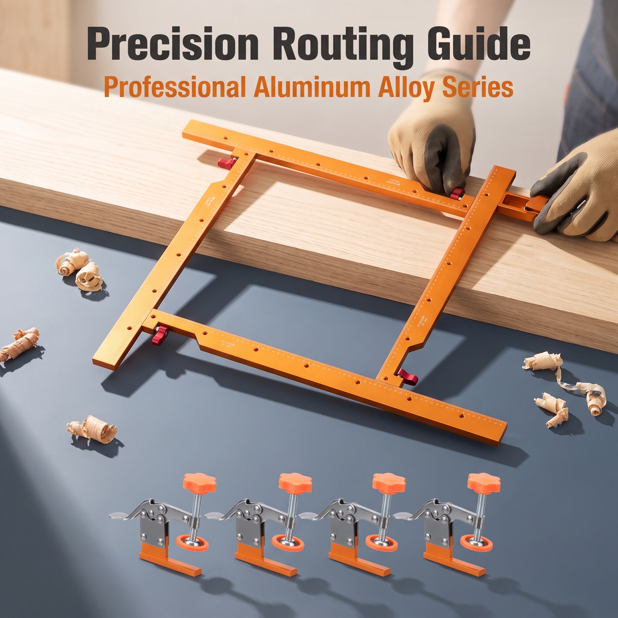 Woodworking Router Aluminum Alloy Square-Hole Positioning Guide Edge-Trimming Grooving Hole-Cutting Jig Drilling Auxiliary Tool image 3