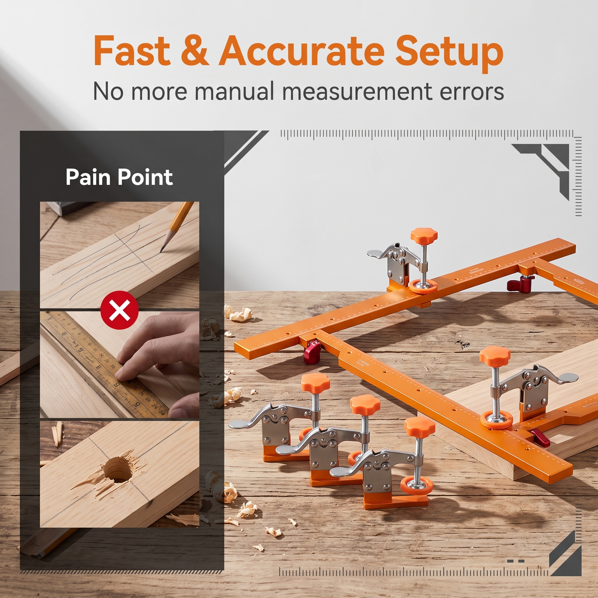 Woodworking Router Aluminum Alloy Square-Hole Positioning Guide Edge-Trimming Grooving Hole-Cutting Jig Drilling Auxiliary Tool image 4