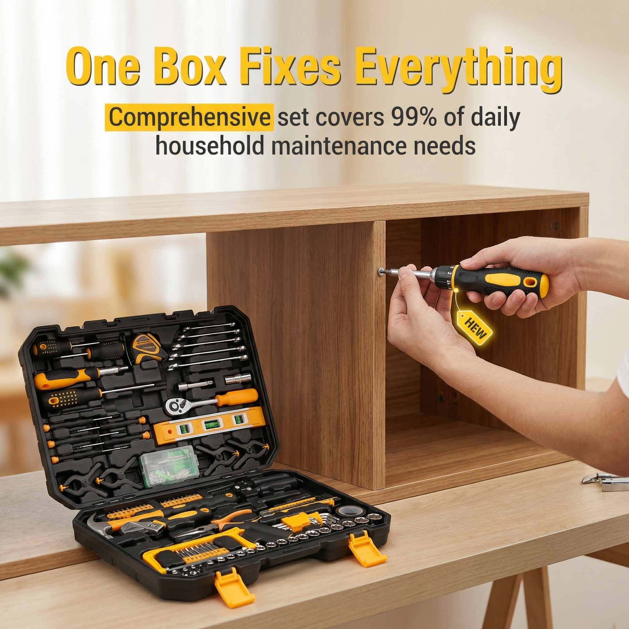 YIFU STL-KT168 Vde Plastic Hard Tool Cases OEM Portable Hand Tool Kits Home Hand Tool Sets for Garden Car Repair image 3